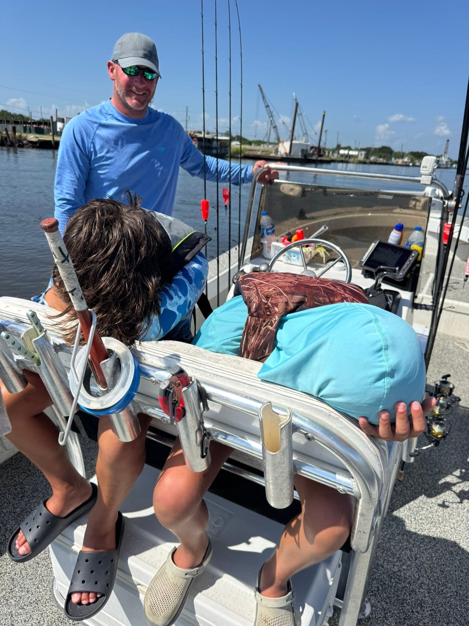 Enjoying a beautiful day out on the water with the family. Perfect conditions for some Louisiana fishing!