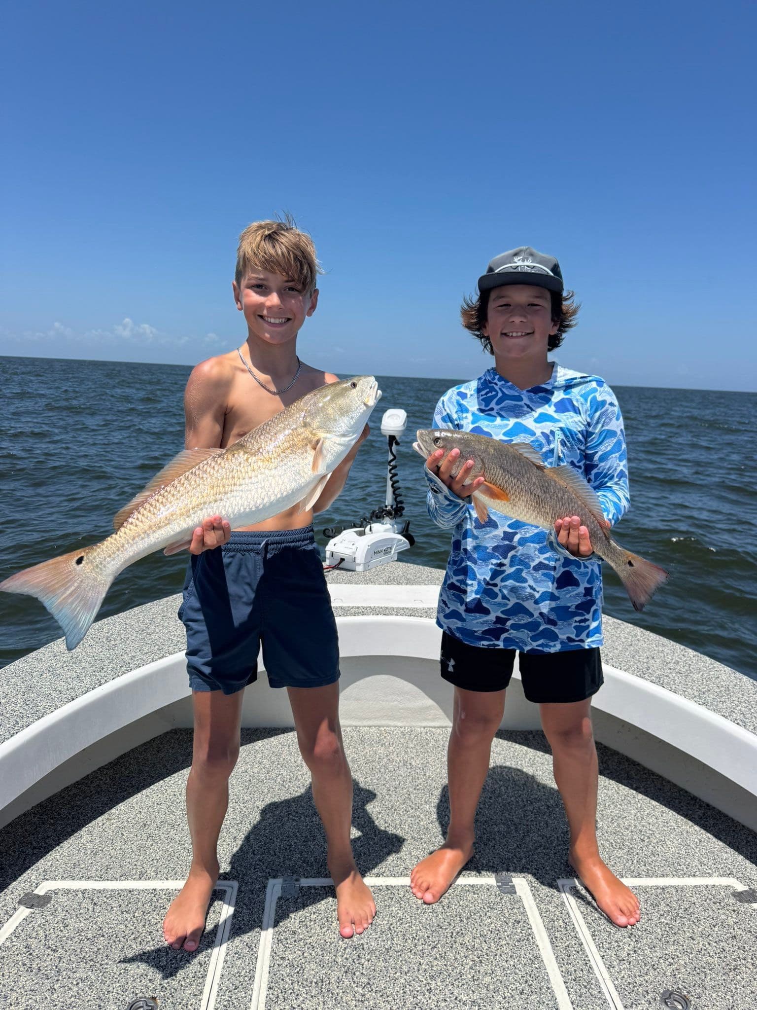 Double the fun and double the catch! These two young anglers had an exciting day on the water, each reeling in a fantastic redfish. Great memories made with Reel Excitement Charters!